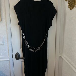 Mock neck midi dress